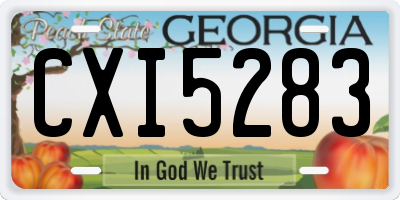GA license plate CXI5283