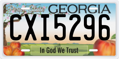 GA license plate CXI5296