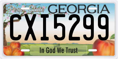 GA license plate CXI5299