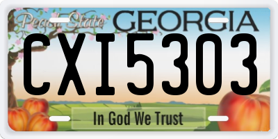 GA license plate CXI5303