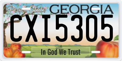 GA license plate CXI5305
