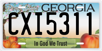 GA license plate CXI5311