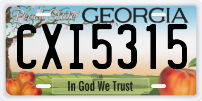 GA license plate CXI5315