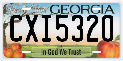 GA license plate CXI5320