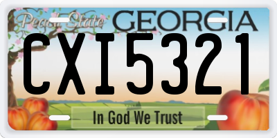 GA license plate CXI5321