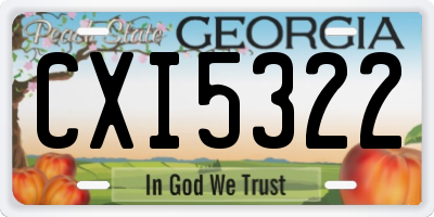 GA license plate CXI5322