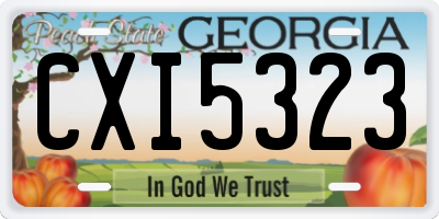 GA license plate CXI5323