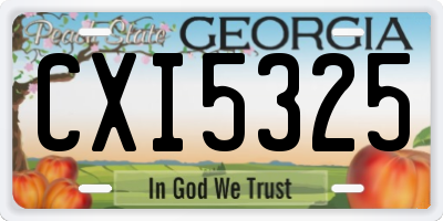 GA license plate CXI5325