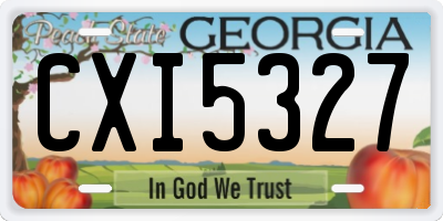GA license plate CXI5327