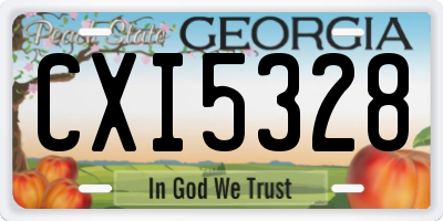 GA license plate CXI5328