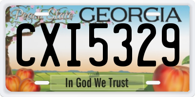 GA license plate CXI5329