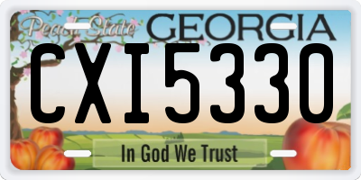 GA license plate CXI5330