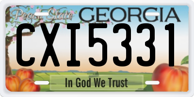 GA license plate CXI5331