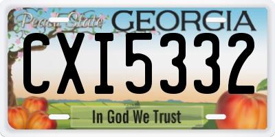 GA license plate CXI5332