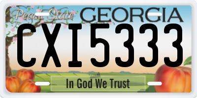 GA license plate CXI5333
