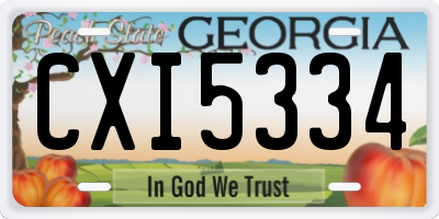 GA license plate CXI5334