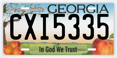 GA license plate CXI5335