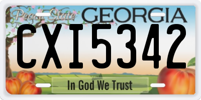 GA license plate CXI5342