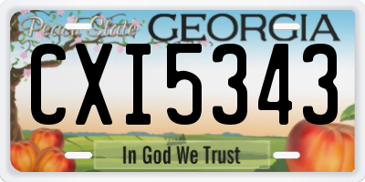 GA license plate CXI5343