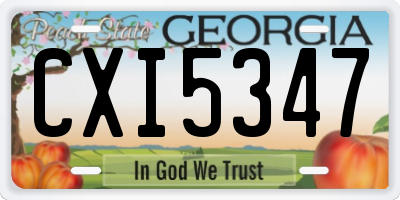 GA license plate CXI5347