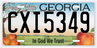 GA license plate CXI5349