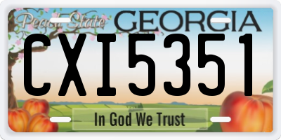 GA license plate CXI5351