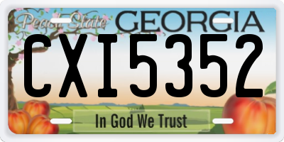 GA license plate CXI5352