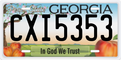 GA license plate CXI5353
