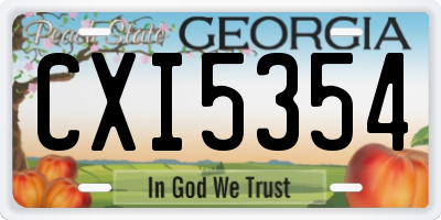 GA license plate CXI5354