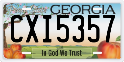 GA license plate CXI5357