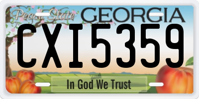 GA license plate CXI5359