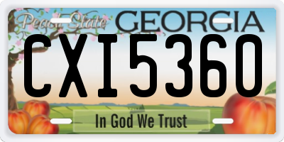 GA license plate CXI5360