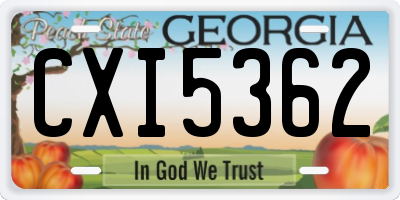 GA license plate CXI5362