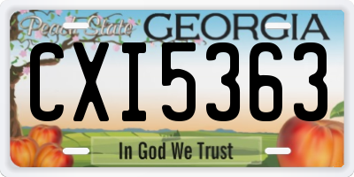 GA license plate CXI5363