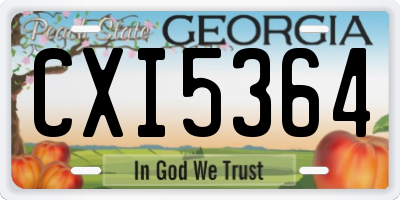 GA license plate CXI5364
