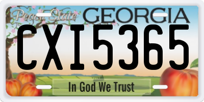 GA license plate CXI5365