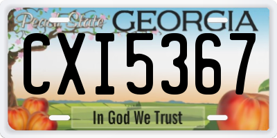 GA license plate CXI5367