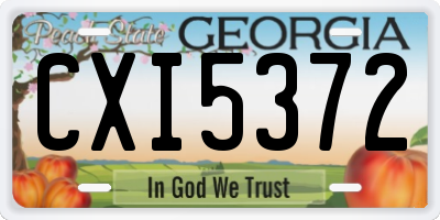 GA license plate CXI5372