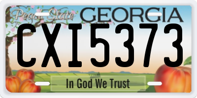 GA license plate CXI5373