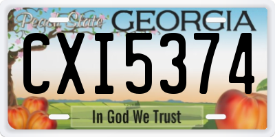 GA license plate CXI5374