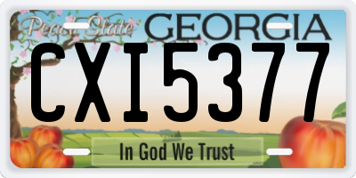 GA license plate CXI5377