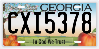 GA license plate CXI5378