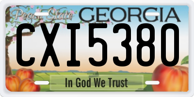 GA license plate CXI5380