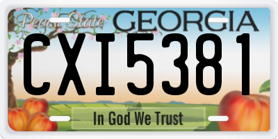 GA license plate CXI5381