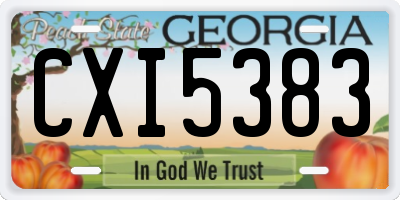 GA license plate CXI5383