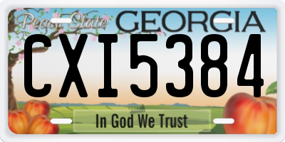 GA license plate CXI5384