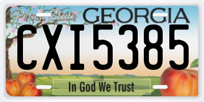 GA license plate CXI5385