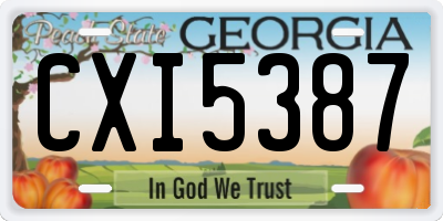 GA license plate CXI5387
