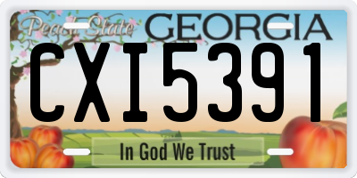 GA license plate CXI5391