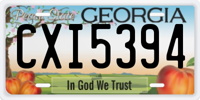 GA license plate CXI5394